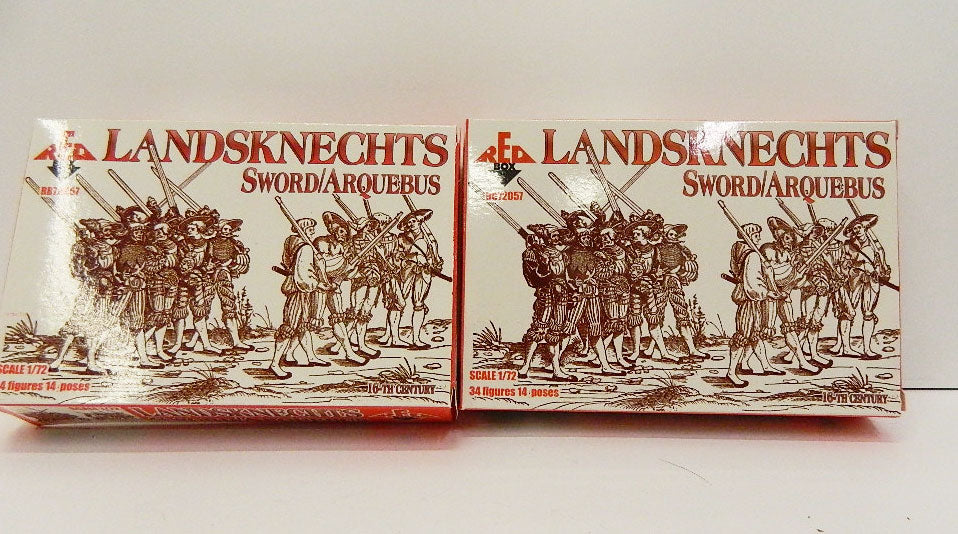 GR05_2025 RED BOX COD. RB72057 2 SCATOLE LANDSKNECHTS  SWORD/ARQUEBUS SCALA 1/72