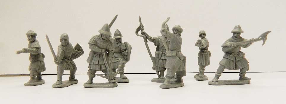 003 KIT SOLDIERS MEDIEVAL UKRAINIAN WARRIORS 14 - 15 TH 1/32