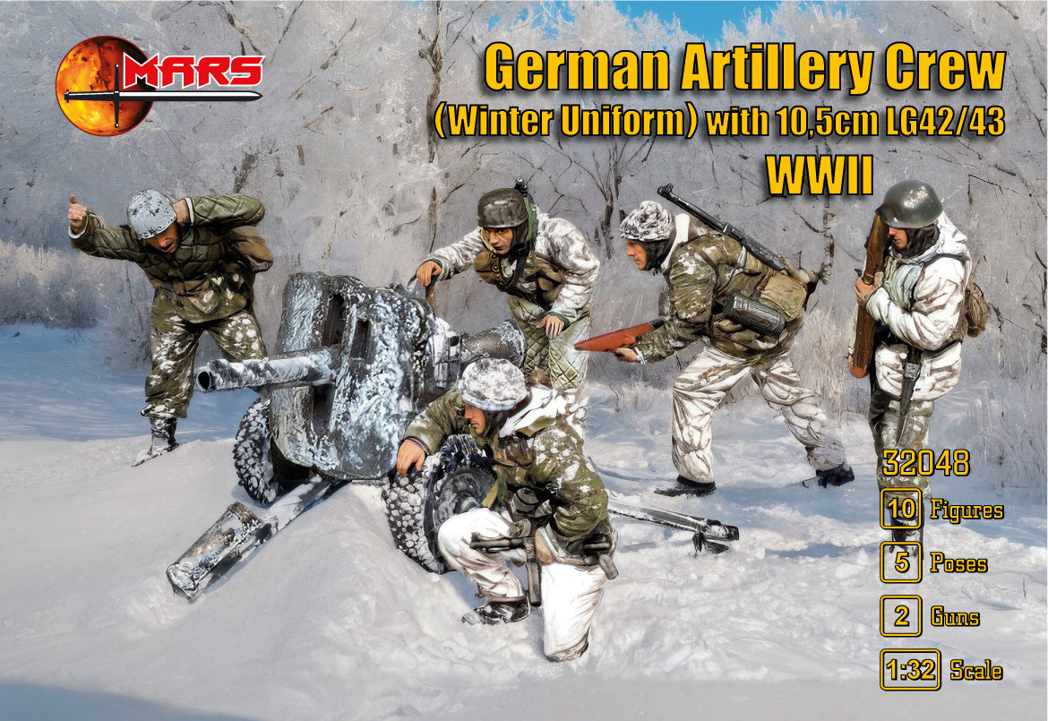 32048 MARS 1/32 German Paratroopers crew (winter uniform) with LG 42/43 gun