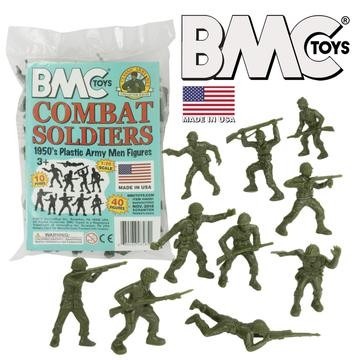 48585 BMC CLASSIC GREEN PLASTIC ARMY MEN - 40PC WW2 SOLDIER FIGURES - MADE IN USA