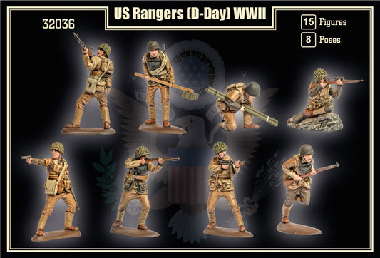 32036 MARS SCALA 1/32 U.S.Rangers D-Day (WWII) -NO BOX-SENZA SCATOLA