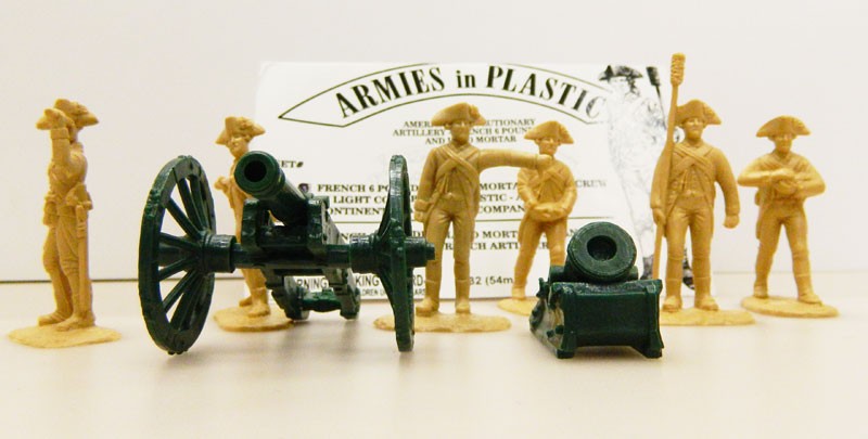 5681 ARMIES IN PLASTIC  IN BAG 1/32 FRENCH 6 POUNDER LAND MORTAR 5 MAN CREW