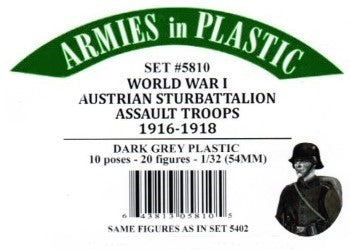 5810 ARMIES IN PLASTIC IN BAG 1/32 World War I - Austrian Sturbattalion Assault Troops 1916-1918