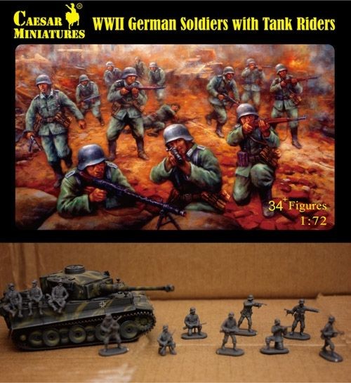 CAESAR H077 1/72  German Soldiers with Tank Riders (WWII)