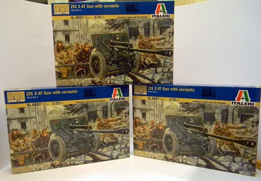 GR0085 SOVIETE HEAVY ARTILLERY  3 SCATOLE ITALERI COD. 6097 SCALA 1/72