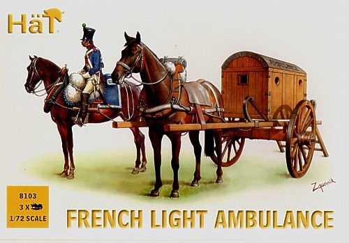 HAT 8103 French Light Ambulance x 3 per box 1/72