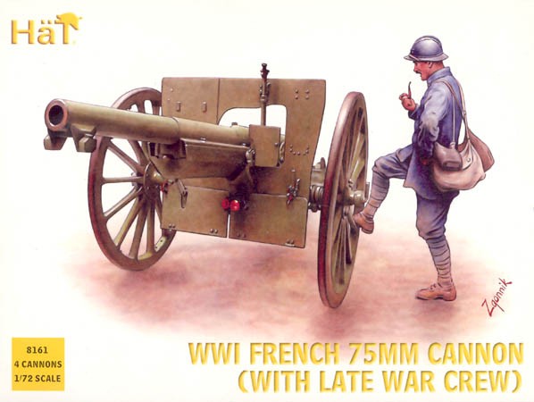 HAT 8161 WWI French 75mm Cannon (with Late War Crew)