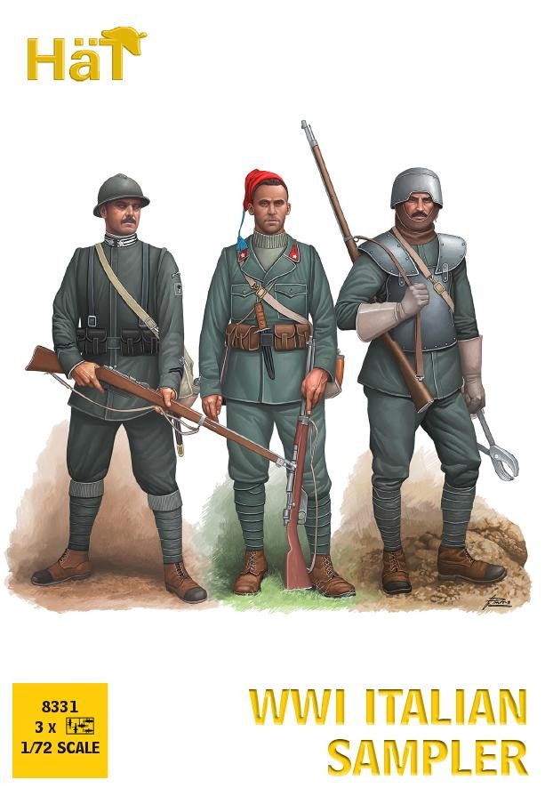 HAT 8331 WWI Italian Sampler Pack (1 sprue each of 8221, 8222 and 8223)  1/72