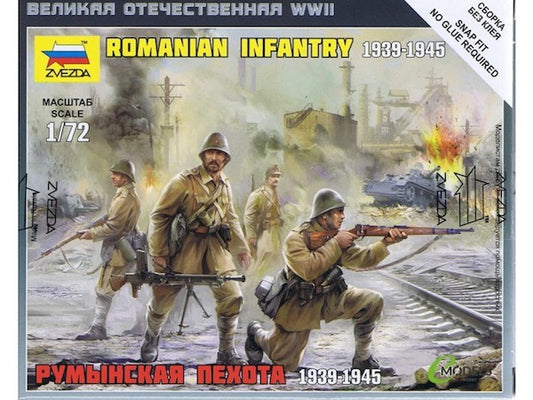 ZVEZDA 6163 Romanian Infantry 1939-1945. 4 figures and terrain base