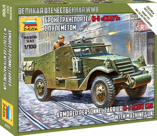 ZVEZDA 6273 Soviet M3 Scout Car with Machine Gun 1/100