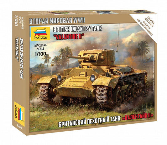 ZVEZDA 6280 British Valentine II Tank 1/100