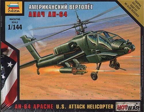 ZVEZDA 7408 Hughes AH-64A Apache Helicopter